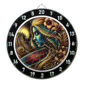 Surfer Golden Sunset Glow Art Dartbord (Voorkant)