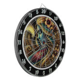 Surfer Golden Sunset Glow Art Dartbord (Voorkant Links)