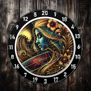 Surfer Golden Sunset Glow Art Dartbord