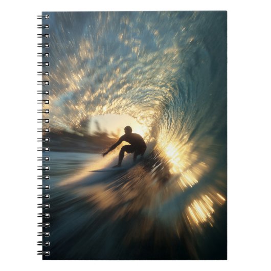 Surfer Golden Wave Tunnel Notitieboek (Voorkant)