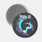 Surfer Graffiti Stijl  Magneet (Voorkant / Achterkant)