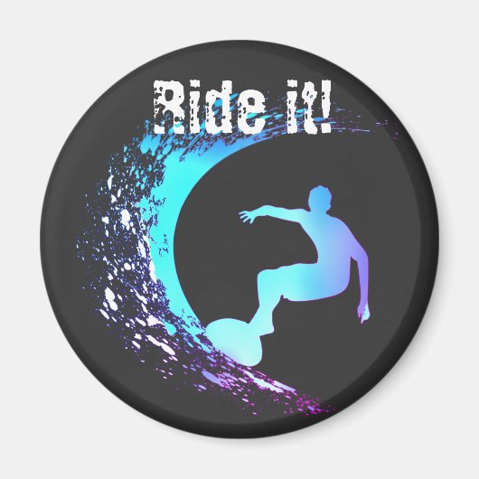 Surfer Graffiti Stijl  Magneet (Voorkant)