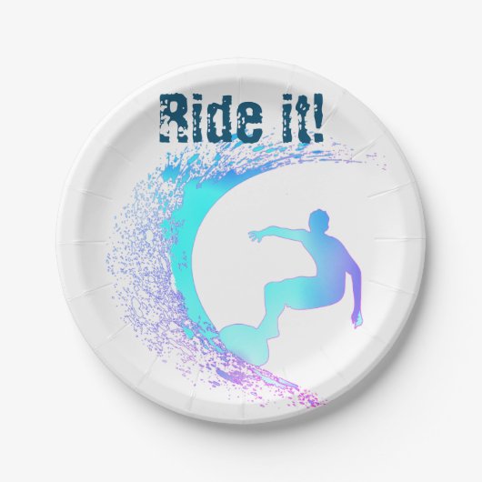 Surfer Graffiti-stijl Papieren Bordje (Voorkant)