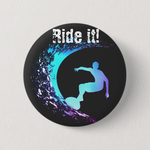 Surfer Graffiti-stijl Ronde Button 5,7 Cm