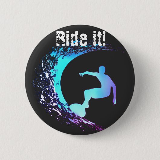 Surfer Graffiti-stijl Ronde Button 5,7 Cm (Voorkant)