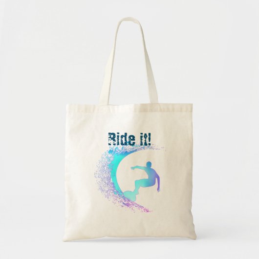 Surfer Graffiti-stijl Tote Bag (Voorkant)