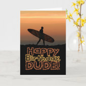 Surfer guy Birthday Kaart (Gele Bloem)