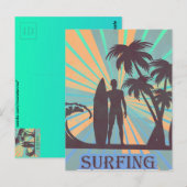 Surfer guy Briefkaart (Voorkant / Achterkant)