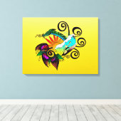 Surfer guy Cartoon Canvas Afdruk (Insitu (Houten vloer))