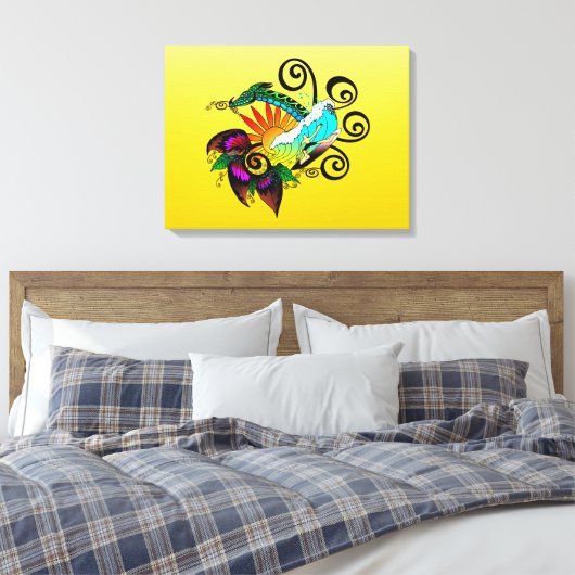 Surfer guy Cartoon Canvas Afdruk (Insitu (Slaapkamer))