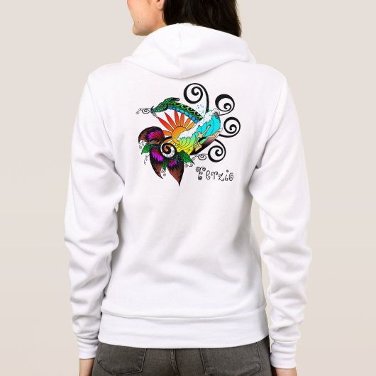 Surfer guy Cartoon Hoodie (Achterkant)