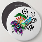 Surfer guy Cartoon Ronde Button 6,0 Cm (Voorkant /achterkant)