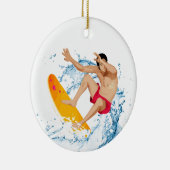 Surfer Guy Keramisch Ornament (Rechts)