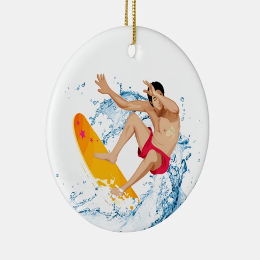 Surfer Guy Keramisch Ornament (Rechts)