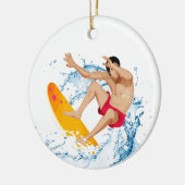 Surfer Guy Keramisch Ornament (Links)