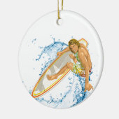 Surfer Guy Keramisch Ornament (Links)