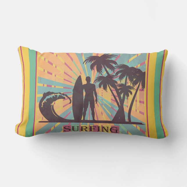 Surfer guy Lumbar Pillow Kussen (Voorkant)