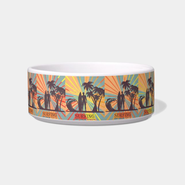 Surfer guy Pet Bowl Voerbakje (Voorkant)