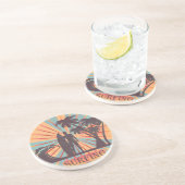 Surfer Guy Sandstone Onderzetter (Zijkant)