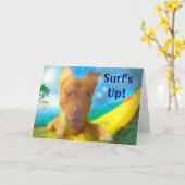 Surfer guy Wenskaart Kaart (Gele Bloem)