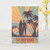 Surfer guy Wenskaart Kaart (Gele Bloem)