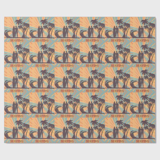 Surfer guy Wrapping Paper Cadeaupapier (Vlak)