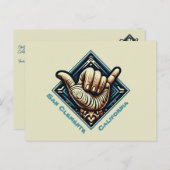 Surfer Hand-symbool Briefkaart (Voorkant / Achterkant)
