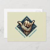 Surfer Hand-symbool Briefkaart (Voorkant / Achterkant)