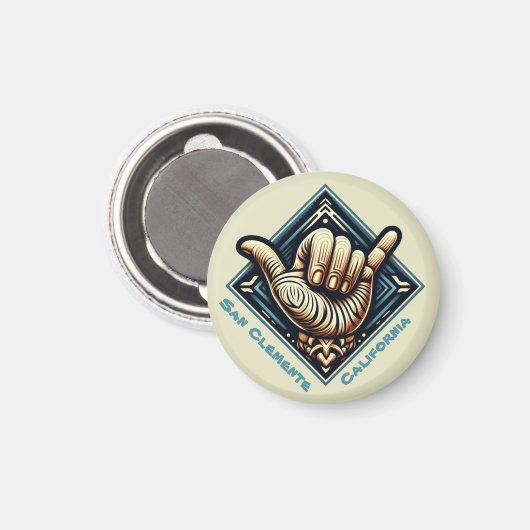 Surfer Hand-symbool Magneet (Voorkant / Achterkant)