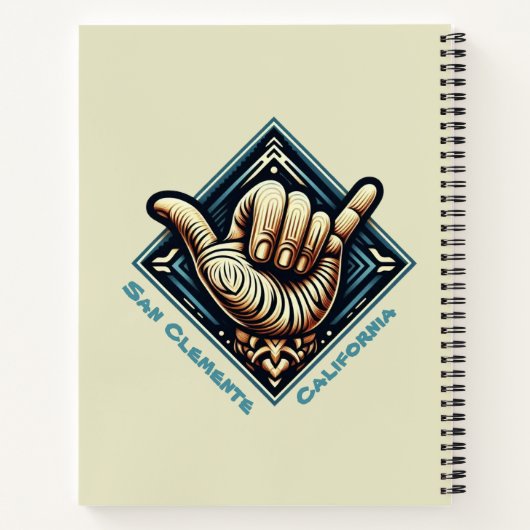 Surfer Hand-symbool Notitieboek (Achterkant)