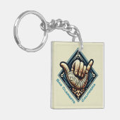 Surfer Hand-symbool Sleutelhanger (Voorkant Links)