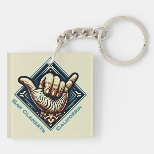 Surfer Hand-symbool Sleutelhanger (Achterkant)