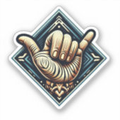 Surfer Hand-symbool Sticker (Voorkant)