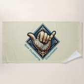 Surfer Hand Symbool Strandlaken (Voorkant)