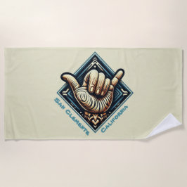 Surfer Hand Symbool Strandlaken