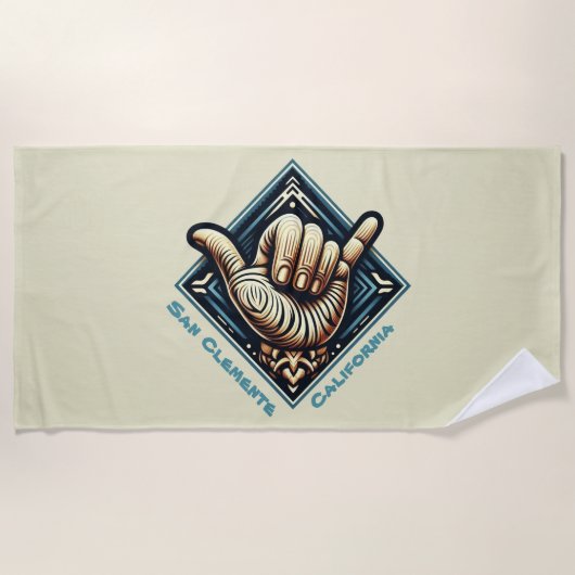 Surfer Hand Symbool Strandlaken (Voorkant)