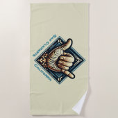 Surfer Hand Symbool Strandlaken (Voorkant)