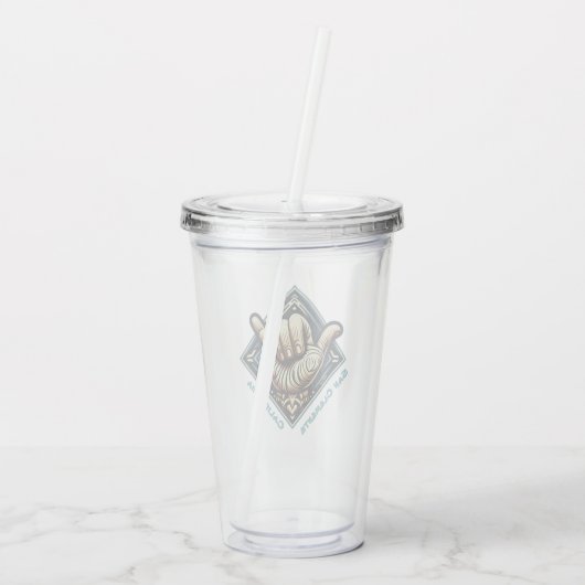 Surfer Handsymbool Acryl Drinkbeker (Achterkant)