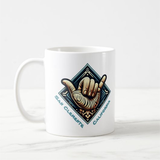 Surfer Handsymbool Koffiemok (Links)