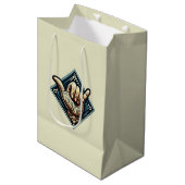 Surfer Handsymbool Medium Cadeauzakje (Voorkant Gekanteld)