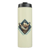 Surfer Handsymbool Thermosbeker (Voorkant)