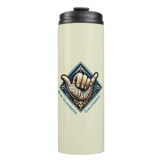 Surfer Handsymbool Thermosbeker (Voorkant)