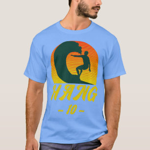 Surfer Hang 10 Surven ontwerp T-shirt