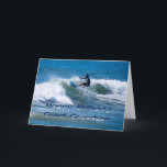 Surfer Happy Birthday achterkleinzoon Kaart<br><div class="desc">Je achterkleinzoon is een geweldige kerel! U kunt de tekst aan de binnenkant van de kaart aanpassen.</div>