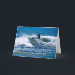 Surfer Happy Birthday achterkleinzoon Kaart<br><div class="desc">Je achterkleinzoon is een geweldige kerel! U kunt de tekst aan de binnenkant van de kaart aanpassen.</div>