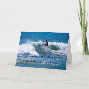 Surfer Happy Birthday Great Grandson Kaart