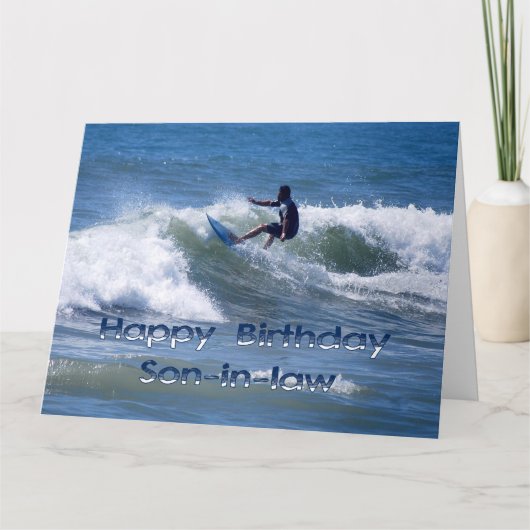 Surfer Happy Birthday schoonzoon Kaart (Voorkant)