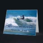 Surfer Happy Birthday schoonzoon Kaart<br><div class="desc">"Surfer Happy Birthday Son-in-Law" van Catherine Sherman,  Big Kaart,  8, 5 bij 11 inch. Je schoonzoon is een geweldige kerel!</div>