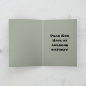 Surfer Happy Birthday Son Card Kaart (Binnen)