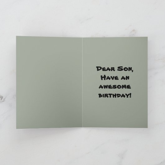 Surfer Happy Birthday Son Card Kaart (Binnen)